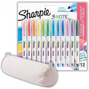 Sharpie spalvotų markerių rinkinys su medvilniniu pieštukų dėklu Sharpie spalvotų markerių rinkinys su medvilniniu pieštukų dėklu