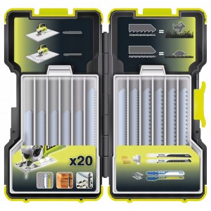 Ryobi staklių peiliukų rinkinys (20 vnt.) Ryobi staklių peiliukų rinkinys (20 vnt.)