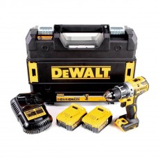 DeWalt 18V XR 2x5,0Ah bešepetėlinis gręžtuvas / šepetinis gręžtuvas TSTAK dėklas