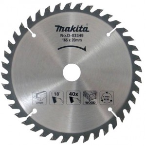 Medienos pjovimo diskas 165x20mm 40 dantų Makita D-03349