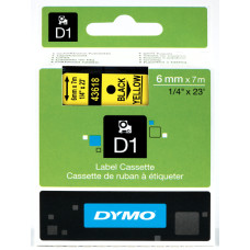 DYMO D1 Juostelė 6mm x7m / juodas ant geltonos (43618 / S0720790)