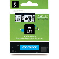 DYMO D1 Juostelė 6mm x7m / juodas ant skaidrios (43610 / S0720770)