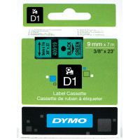 DYMO D1 Juostelė 9mm x 7m / juodas ant žalios (40919 / S0720740)